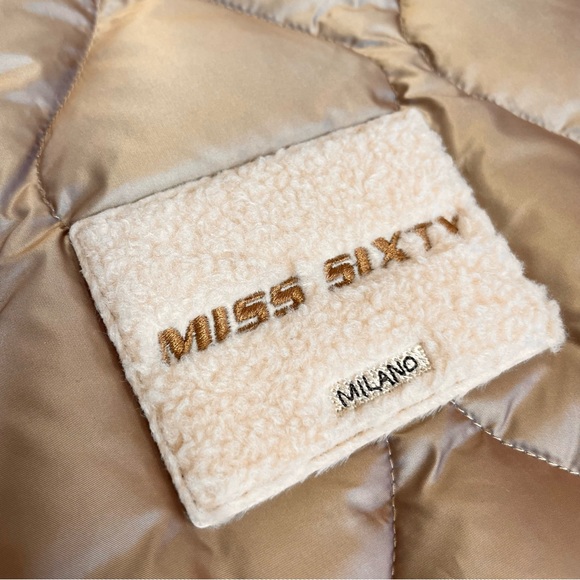 Miss Sixty Quilted Diamond Pattern Duck Down Jacket With Loose Fit - Picture 9 of 17